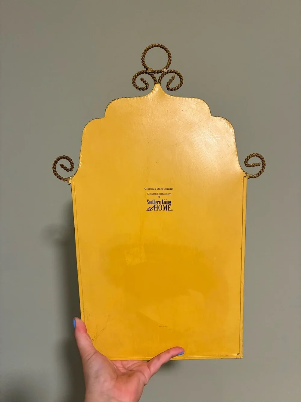 Southern Living At Home Tan Cherub Wall Pocket with Rope Trim
